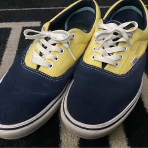 Vans Men's Two-Tone Yellow and Navy Sneakers